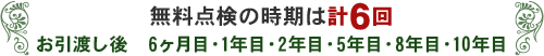 無料点検の時期は計6回